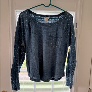 Mossimo Denim coloured baseball tee with polka dots